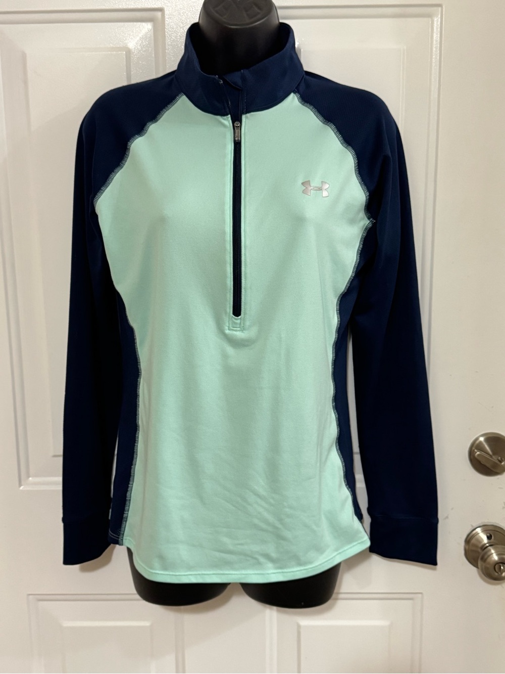 Under Armour Mint & Navy Half-Zip Athletic Pullover